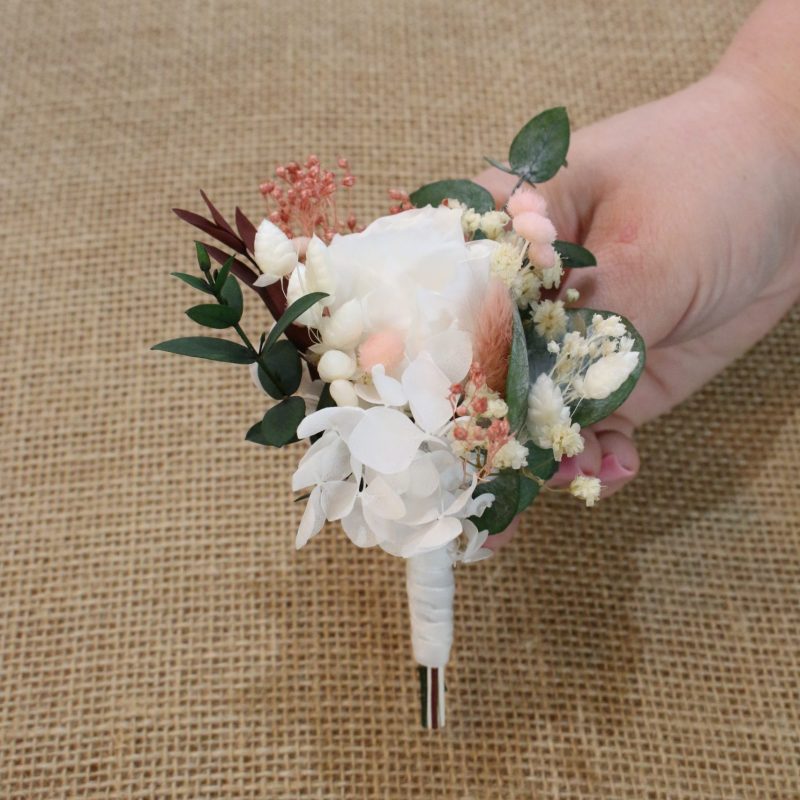 Prendido para novio con flores preservadas - Imagen 2